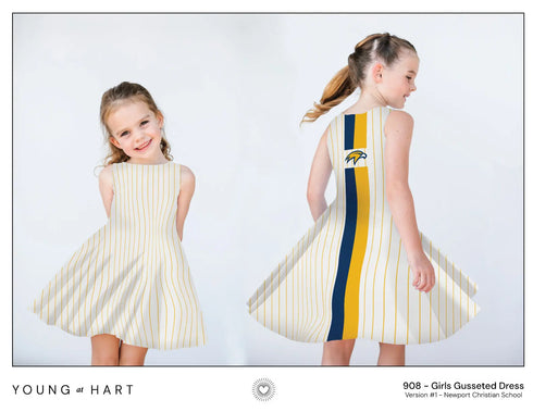 NCS Yellow Pin Stripe Girl's Twirl Dress Young at Hart