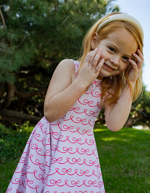 L O V E – girls bow dress, special occasion girls dress, twirl party dress | Young at Hart
