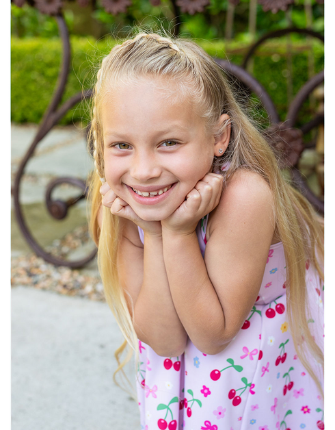 A D E L I N E – Girls Cherry Bow Dress
