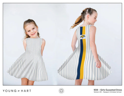 NCS Blue Pin Stripe Girl's Twirl Dress Young at Hart