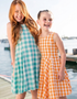 P O P P Y - Girls Orange Gingham Dress