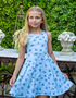 C E C I L I A - Girls Blueberry Floral Dress