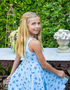 C E C I L I A - Girls Blueberry Floral Dress