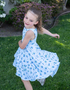 C E C I L I A - Girls Blueberry Floral Dress