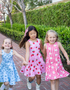 E L S I E - Girls Pink Strawberry Garden Dress