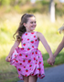 E L S I E - Girls Pink Strawberry Garden Dress