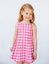 R O S I E - Girls Hot Pink Gingham Dress