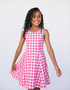 R O S I E - Girls Hot Pink Gingham Dress