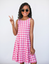 R O S I E - Girls Hot Pink Gingham Dress