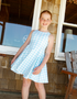 M I L A – girls light blue gingham dress, classic girls party dress, girly outfit | Young at Hart