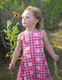 M A K E N N A - Girls Classic Daisy Print Gingham Dress