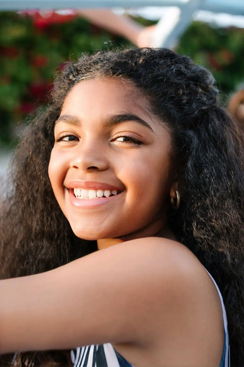 F A R R A H – girls striped dress, black and pink stripe dress, bold party dress | Young at Hart