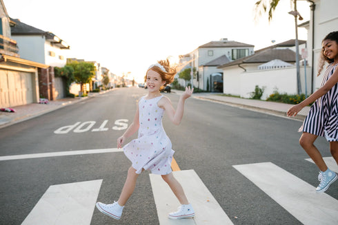 G E M M A – girls jewel print dress, playful print dress, colorful party dress | Young at Hart