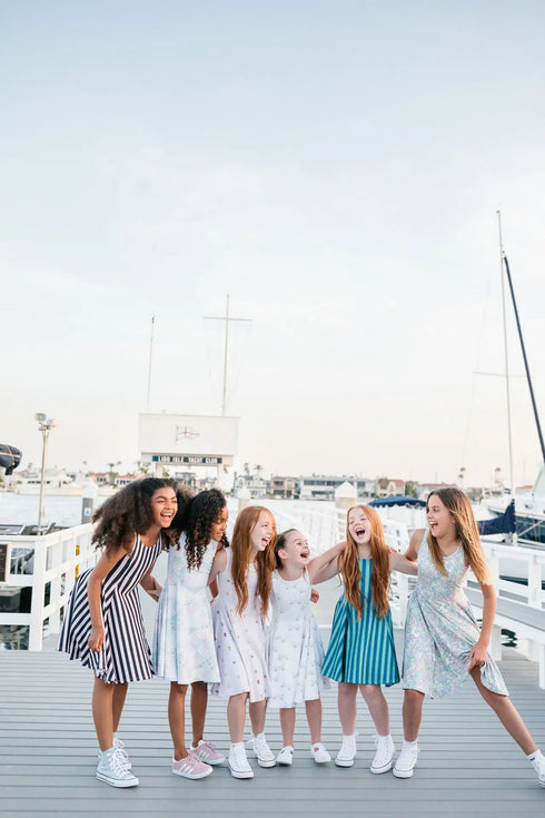 G E M M A – girls jewel print dress, playful print dress, colorful party dress | Young at Hart