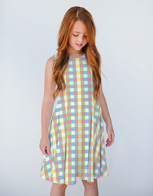 S U N N Y - Girls Spring Gingham Dress