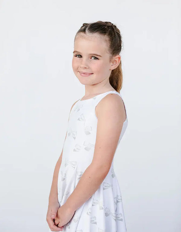 E M I L Y – girls bow dress, formal girls dress, bow print dress | Young at Hart
