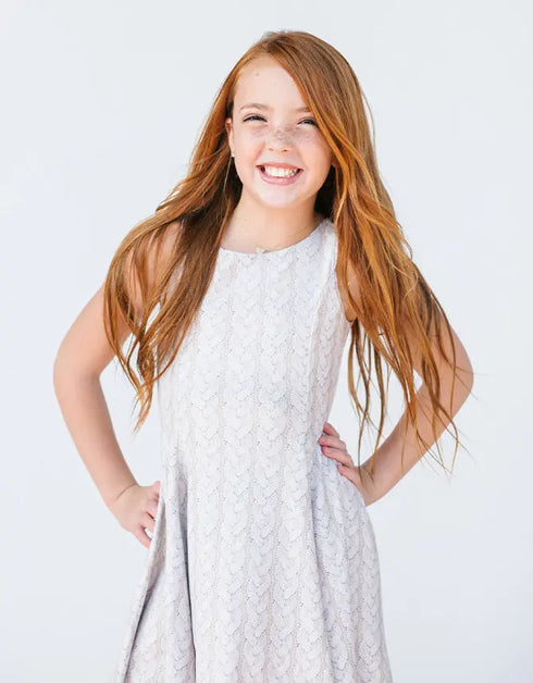 E L L E – girls knit dress, delicate girls dress, comfortable dress | Young at Hart