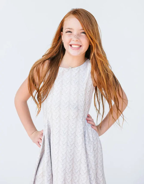 E L L E – girls knit dress, delicate girls dress, comfortable dress | Young at Hart