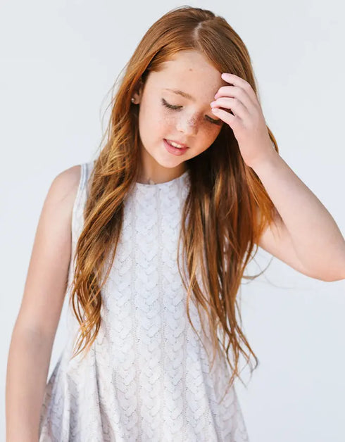 E L L E – girls knit dress, delicate girls dress, comfortable dress | Young at Hart