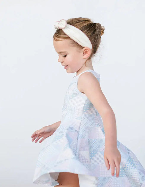 H A R P E R – girls patchwork dress, playful print dress, spring party dress | Young at Hart