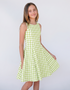 F E N N - Girls Lime Green Gingham Dress