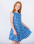 B R O O K E - Girls Royal Gingham Dress